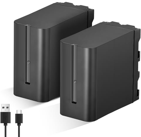 Soonpho 2-Pack NP-F970 Batterie de Rechange Remplacement Battery pour Sony NP-F970 F960 F950 F770 F750 F570 F550 Compatible Godox Neewer Caméscope/Moniteur/Camera