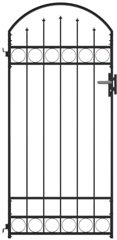 Mengtu Schwarz gepudertes Stahlgartentor mit robustem Schließsystem - 89 x 200 cm Model145750