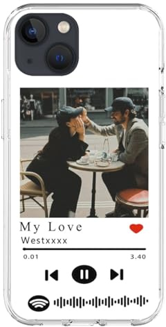 Generisch Spotify Custom Your Images Spruch Handyhülle für iPhone 15, 14, 13, 12, 11, XR, XS, X, 8, 7 Plus, Pro, Max, SE, Mini Anti-Drop, Basic-Hülle, Geschenk für Familie, Freunde, Paar, transparent