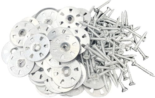 200 Stück Fliesenträgerplatten-Unterlegscheiben mit Schrauben, Hitzeschild-Reparaturset, einfach zu befestigende Unterlegscheiben, Metallunterlegscheiben, Isolierunterlegscheiben, 35 mm(3,5 x 30 mm)