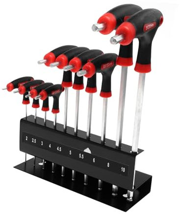 KITANDOVE 10pcs Handle Hexagonal Wrench Bracket Metric Tools for Home and Automotive Use High Hardness Wear-Resistant Polished Finish