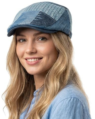 HIQIU Schiebermütze Herren Patchwork - Flatcap Herren Barret Cap Farbig Schirmmütze Vintage Baskenmütze Gatsby Newsboy Cap