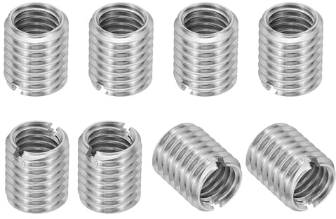PATIKIL Insert Fileté Adaptateurs de Filetage de Réduction en Acier Inoxydable 316, 8 Pcs M10 x 1.5 Mâle vers M8 x 1.25 Femelle Écrou d'Insertion de Réparation, Fixateur 12mm