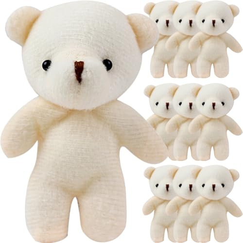 TOYANDONA 10Pc Mini Plush Bear Dolls Small Bear Pendant Toys Hanging Doll for Kids Cartoon Ornament for Party Birthday Wedding Classroom Nursery Christmas Decor