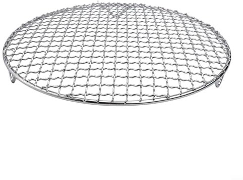 Griglia di raffreddamento rotonda con finitura argentata, design robusto con piccoli fori per un flusso d'aria efficiente e distribuzione del calore (28 cm)