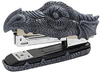 LALAFINA Dragon Head Stapler Resin Craft Decorative Office Stapling Tool Paper Stapler for Desk Use