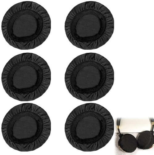 Bamyli 6 coperture elastiche per cuffie lavabili, diametro 10 cm, tessuto a maglia flessibile, per padiglioni auricolari (9-11 cm), impermeabili e antipolvere