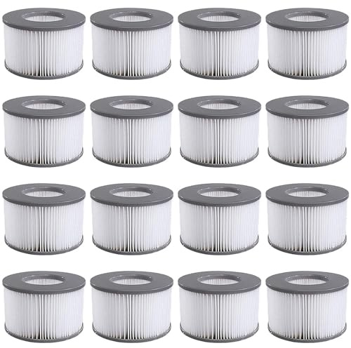 Mscomft Whirlpoal zubehör für MSPA Whirlpoal Ersatz Filter Filterkartusche Doppelpack für aufblasbare Pools,Filter Cartridge für Filter für Whirlpoal (Wasserfilter Modell ab 2020) (16pcs)