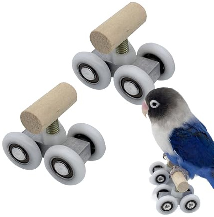 Vogelspielzeug Set - Vogelkäfig -Accessorie | Cockatiel Toys | 1 Bildungsspielzeug Rollschuhe | Intelligence Training Hobby Building Gear | Interaktiver Unterhaltungsbegleiter Für Conure Lovebird