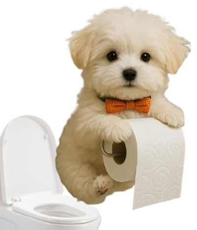 Distributeur De Rouleaux De Papier Toilette - Support pour Papier Salle De Bain Chien | Porte-Rouleau | Support De Rangement De Tissu | Décor Mignon Accessoire