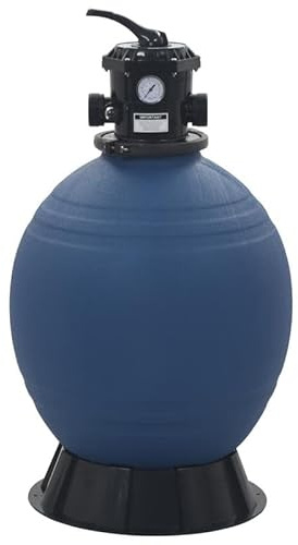 Impianto filtro a sabbia per piscina con valvola a 6 vie, caldaia filtro da 560 mm, colore blu, alta potenza di filtraggio per acqua limpida, ideale per piscine private
