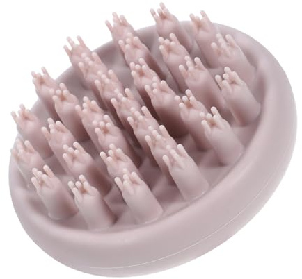 ERINGOGO Silicone Shampoo Brush Scalp Massager Small Hair Scrubber for Washing Hair Shower Scalp Massager Gray Beige for Adults and Travel Use