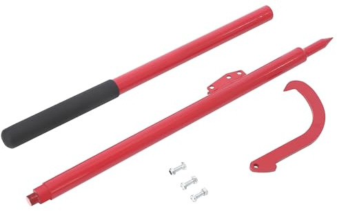Garvee Log Peavey 61 Logging Tool, Hook Log Roller Tool for Turning Logs, Opening Felling Log Roller Tool, Cant Hook with Rubber Grip and Adjustable Hook, Red