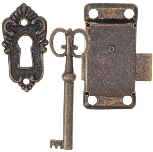 Alipis Set Serrature Vintage per Armadietti con Chiave Serratura per Cassetto in Stile Antico 53X26Mm con Viti Accessori per Mobili Antichi e Portagioie Installazione Rapida e