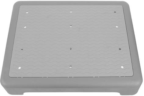 Zerodeko Marchepied Antidérapant pour Personnes Âgées, Tabouret de Bain Portable Gris Surface Ondulée, Petite Taille 44 X 34 X 9,5 Cm, Plateforme Sécurisée pour Salle de Bain et Usage