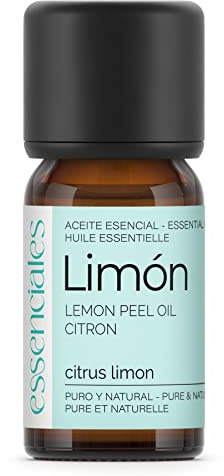 ESSENCIALES Olio Essenziale di Limone 10 ml - 100% Puro e Naturale - Aroma agrumato e fresco per Diffusore e Aromaterapia