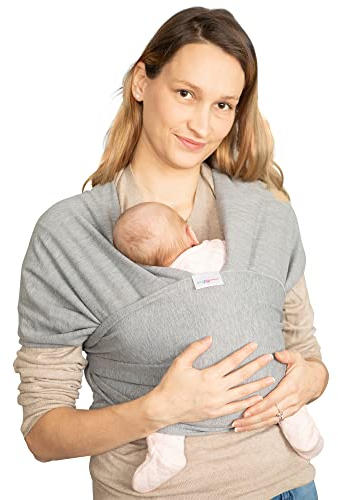 Baby Sling | Baby Wrap Carrier | Newborn to 35 lbs Infant with 3 Carrying Positions | 95% Cotton 5% Spandex - Dark Grey