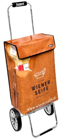 James® Einkaufstrolley modern Design Botticelli, Einkaufswagen bunt, Hackenporsche, Shopping-Lifestyle, Planenmaterial, bis 50kg Tragkraft, Grosse Räder, Made in Vienna