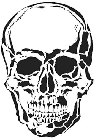 Ideen mit Herz Laser-Kunststoff-Schablone, DIN A4 | perfekt geeignet für Textilgestaltung, Wandgestaltung, Fenster, Papier, Scrapbooking, Kinder, Basteln, DIY (Totenkopf/Skull)