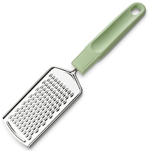 Fackelmann Ecolution Reibe – Handreibe aus rostfreiem Edelstahl, Holzfasern und Bio-Kunststoff – 24,5 cm x 6 cm große Küchenreibe in Mintgrün