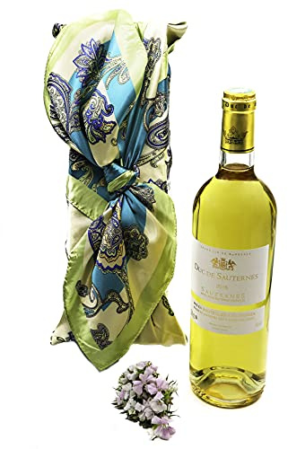 Coffret bois cadeau - Duc de Sauternes - vin blanc liquoreux Bordeaux AOC Sauternes millésime 2018 bouteille 75 cl - bel emballage prêt à offrir