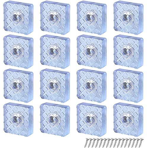 GZGXKJ 16 Stück Silikon Transparent Möbelbein Fußschutz Pads Elastikpuffer | Gummifüße, Gummi Anti-Rutsch Möbel Stühle Beinfuß Pads, Mit Schrauben (30 * 30 * 10mm)