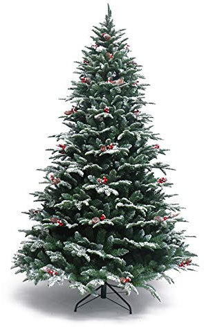 KKLT PVC 9.8FT Künstlicher Weihnachtsbaum Mit Ornamenten,346 Tipps Künstlicher Weihnachtsbaum Metallständer Geschmückte Bäume Für Traditionelle Dekorationen Indoor-Grün 300cm(9.8ft)