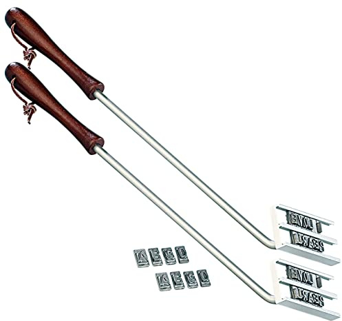 infactory Grilleisen: 2er-Set BBQ-Brandeisen mit wechselbaren Buchstaben (BBQ Grill Brandeisen, Grill für Gasgrill, Werkzeug)