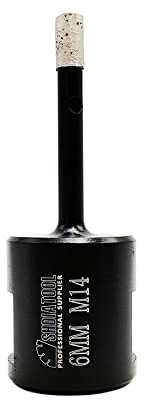 SHDIATOOL Brocas de núcleo de diamante soldadas con láser Dia 6MM con rosca M14 para hormigón de mármol de granito duro