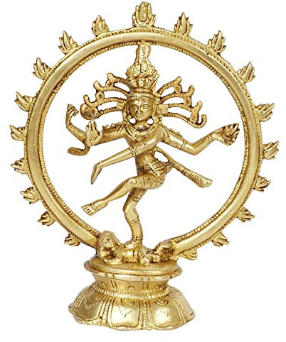 Kartique Natraj Idol aus Messing, 20,3 cm hoch, handgefertigt, tanzende Shiva-Statue für Heimdekoration und Geschenk, Schaustück für Wohnzimmer