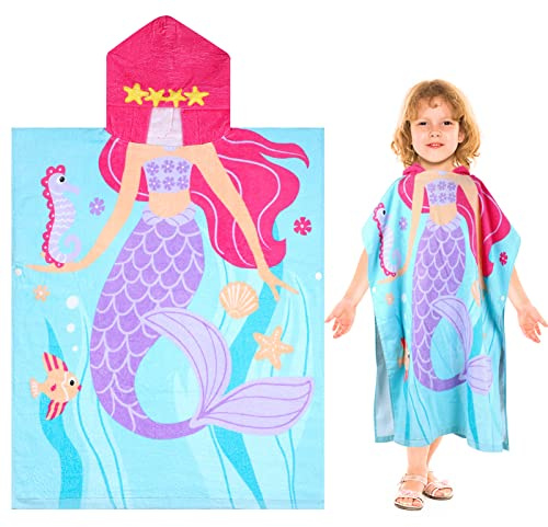 MOEMOE BABY Kapuzenhandtuch Kinder, 70 * 60cm Baumwolle Badeponcho Strandtuch Kinder Kapuze Badetuch Kinder für Mädchen Jungen