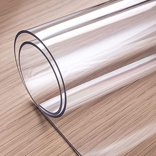 Tovaglia Trasparente PVC 1,7mm – 90x160 cm – Copritavolo Plastificato Rettangolare Impermeabile, Antimacchia, Alimentare – Protezione Tavolo Cucina, Giardino, Interno ed Esterno