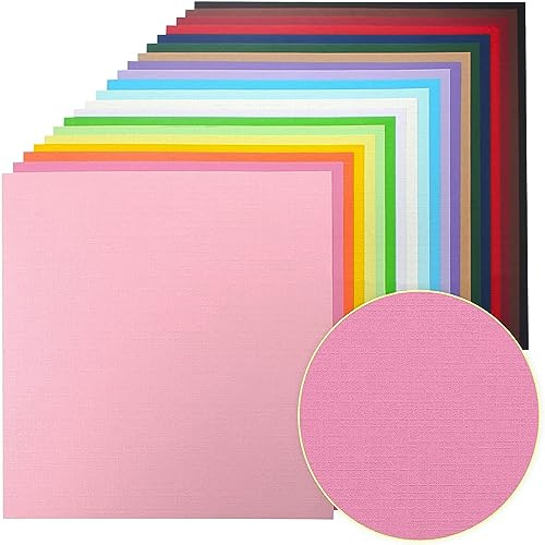 60 Blatt Struktur-Karton Buntes Papier, Tonpapier 30,5 x 30,5 cm, 230 g/㎡, Farbiges Papier in 20 Farben für Scrapbooking, Kartenherstellung, Stanzen und andere Papierbasteleien