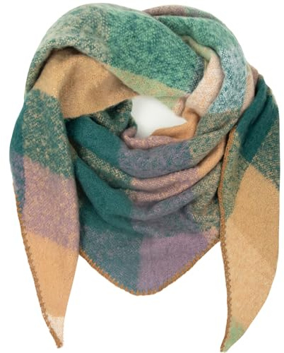 Glamexx24 XXL Schal Damen Schal Halstuch Unisex Schal Poncho Dreieckige Form Trendfarben Winterschal Kariert Schal Viele Variationen