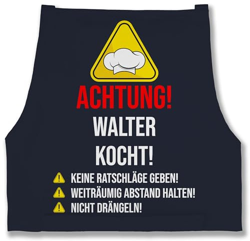Geschenk mit Namen personalisiert by Shirtracer - Schürze - Kochschürze - Achtung Wunschname Kocht