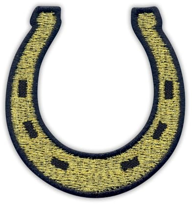 Gold Hufeisen - Aufnähen - Bestickter Aufnäher / Abzeichen / Emblem