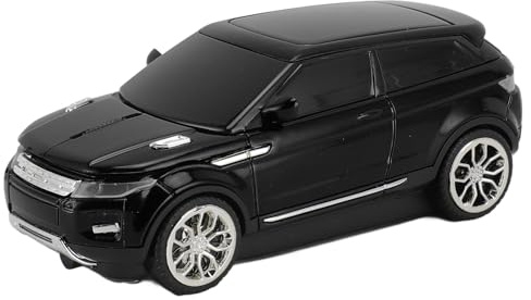Topiky Kabellose Auto Maus, Sportwagen förmige Computermaus mit USB Empfänger, 1600 DPI, 2,4 GHz Kabellose Maus für Laptop (Black)