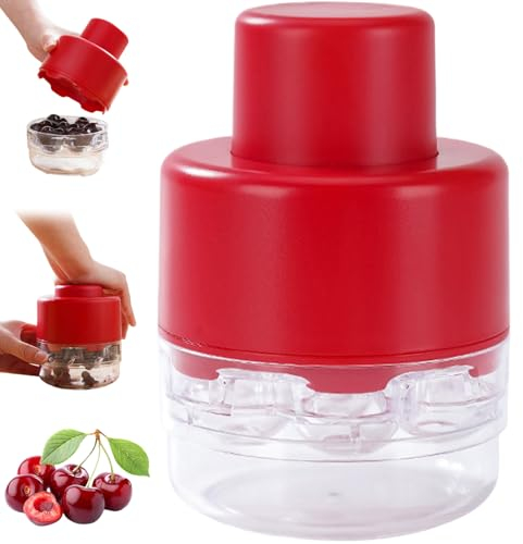 Jorzer Cherry Pitter, 7 Holes Cherry Pitter Tool Pit Remover, Quick Release Cherry Seed Remover, Detachable Portable Cherry Pit Remover for Kitchen