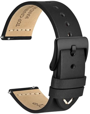 WOCCI Antikes Uhrenarmband, Top Genarbtes Leder, Französischer Wachsfaden, Schnellverschluss, Edelstahlschnalle, Ersatzarmbänder für Herren, Bandbreite 17mm 18mm 19mm 20mm 21mm 22mm 24mm