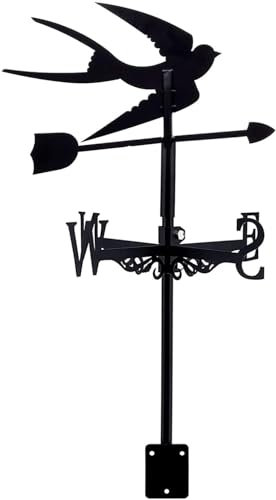 PLHBVDFWE Wetterfahne, Wetterhahn, Retro-Design, geschnitzt, Richtungsanzeiger, Windspiel, Metalldekoration für Garten, Hinterhof, Terrasse, Hof, Dachornament, Schwalbe