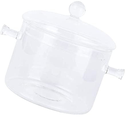 HOLIDYOYO Olla De Vidrio Borosilicato Con Tapa Resistente Al Calor Para Cocina Olla Antiadherente Para Sopa Leche y Pasta Apta Para Microondas y Estufas De Gas