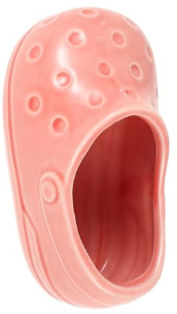 GRIRIW Ceramic Hamster Food Bowl and Rat Feeding Dish Pink Shoe-shaped Small Pet Ceramic Bowl for Guinea Pigs, Hedgehogs, and Chinchilla Cage Accessories
