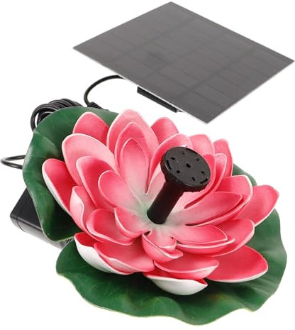 NULYLU Fontaine Flottante Solaire De Lotus pour Bassin Extérieur, Décoration Jardin Flottante Matériau Solide, Effet Fleur Lotus pour Fontaine De Piscine Et Aménagement Paysager