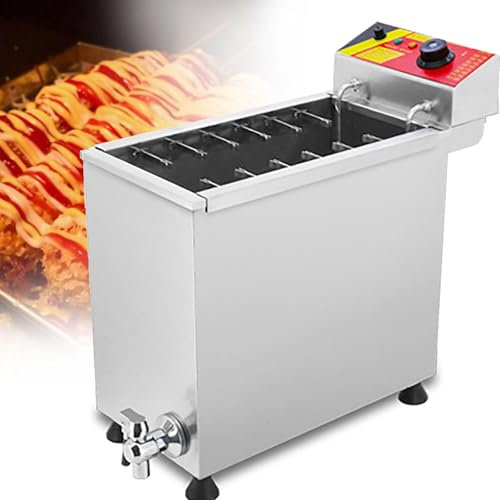 RoyceBee Friggitrice Elettrica Professionale, Macchina per Hot Dog al Formaggio, Friggitrice per Hot Dog al Formaggio da 25 Litri, per Ristoranti e Case