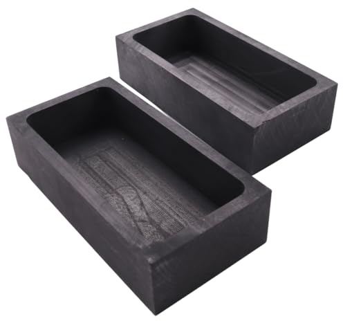 Feiouna 2 delar 1 kg grafit götform degelform för smältning gjutning förfining guld silver metall aluminium koppar mässing