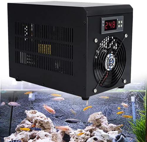 Acuario Enfriador de Agua electrónico para acuarios de 60L/160L/300L, Unidad Digital de enfriamiento y Calentamiento de Peces con Bomba/Manguera, para hidroponía, arrecifes de Coral, Acuario
