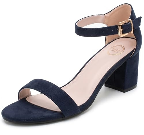 Ladies Womens Low Mid Heel Block Peep Toe Ladies Ankle Strap Party Strappy Sandals UK Size 3-8