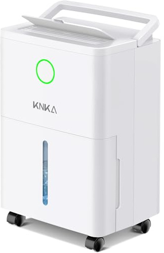 Dehumidifier, 10 L/Day, Small Dehumidifier Drying Clothes, Sleep Mode, Low Energy, Automatic Defrost, with Real-Time Humidity Indicator Light and Removable Wheels, for Desktop, Bathroom, Closet,and RV