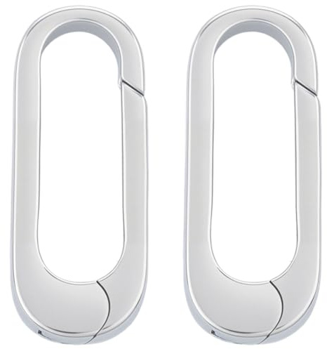 SUNNYCLUE 1 Box 2Pcs 925 Sterling Silver Gate Rings Spring Oval Ring Heavy Duty Connector Closures Carabiner Opening Keychain Clamp Snap Clasps Clip for Jewellery Making DIY Crafts Purse Accessories