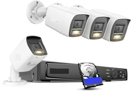 Sistema di videosorveglianza CCTV Poe da 8 MP, registratore NVR H.265+ da 8 canali, Telecamera IP Poe da 4 MP, telecamere di Sicurezza 4K, Registrazione Audio(2TB)
